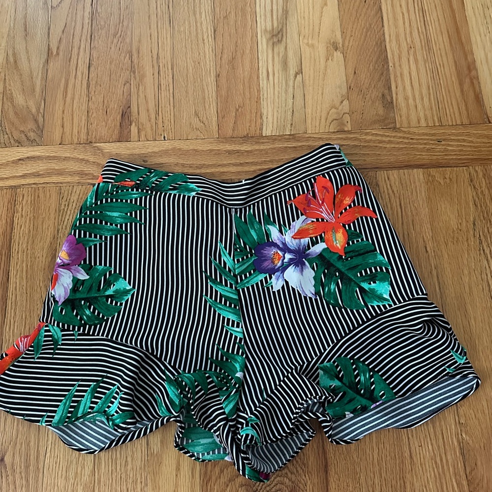 Floral Striped Women's Shorts